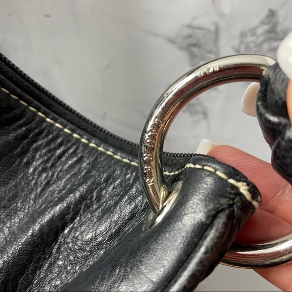 *LAUREN RALPH LAUREN* NWOT Black Leather Braided Handle Handbag - Picture 8 of 11
